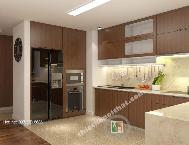 Với sự phân chia hợp lí và khoa học, tủ bếp đẹp giúp cho người nội trợ dễ dàng nấu nướng nhanh chóng hơn