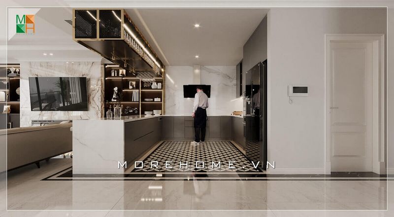 Mẫu tủ kệ gỗ treo đẹp sang trọng, có công dụng để đồ, cốc và ly rất tiện lợi