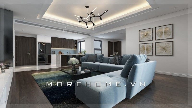 Ấn tượng với mẫu thiết kế phòng khách chung cư đẹp hiện đại và tinh tế.